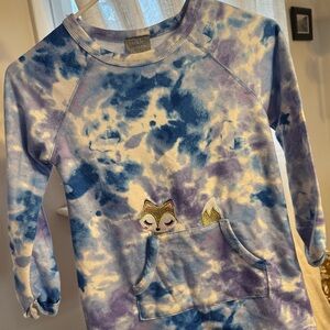 Kids Tie-Dye Sweatshirt with Fox Design